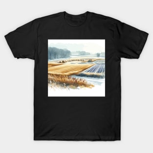 Winter Country Fields Landscape T-Shirt